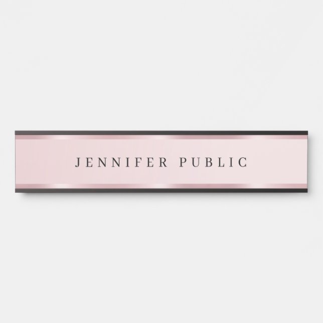 Elegant Template Luxury Rose Gold Glamour Custom Türschild (Vorderseite )