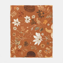 Elegant Terra Cota Pumpkin Herbst Blumenmuster