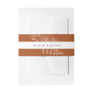 Elegant Terra Cotta Floral Wedding Einladungsbanderole