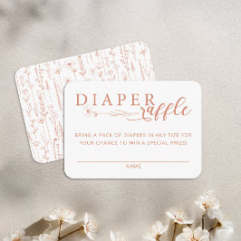 Elegant Terracotta Baby Shower Diaper Raffle Begleitkarte