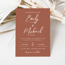 Elegant Terracotta Calligraphy Minimal Wedding