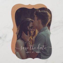 Elegant Terracotta Calligraphy Save the Date Einladung