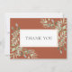 Elegant Terracotta Greenery Leaves Wedding Dankeskarte (Vorderseite)