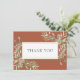 Elegant Terracotta Greenery Leaves Wedding Dankeskarte (Stehend Vorderseite)