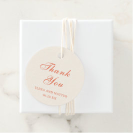 Elegant Terracotta Modern Classic Wedding Geschenkanhänger