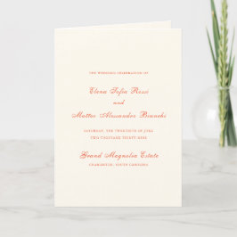 Elegant Terracotta Modern Classic Wedding Programm