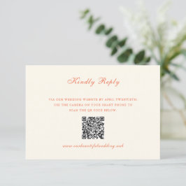 Elegant Terracotta Modern Classic Wedding RSVP Karte