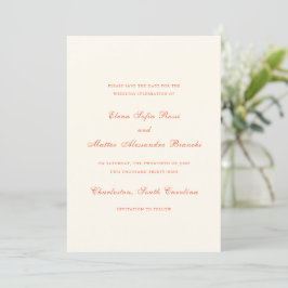 Elegant Terracotta Modern Classic Wedding Save The Date