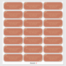 Elegant Terracotta und Gold Wedding Guest Address
