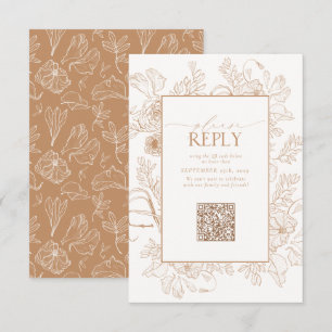 Elegant Terracotta Wedding QR Code Bitte beantwort RSVP Karte