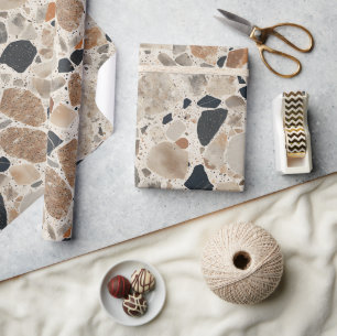 Elegant Terrazzo Textured Wrapping Paper Roll Geschenkpapier