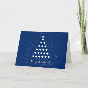 Elegant Texas Christmas Tree on Blue Feiertagskarte