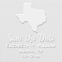 Elegant Texas Staat Map Wedding Save the Date