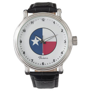 Elegant Texas Watch & Texas Flag / USA Armbanduhr