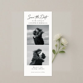 Elegant Text and Photo Strip | Bookmark Wedding Save The Date