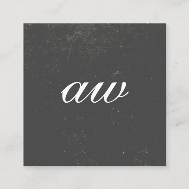 Elegant Texture Monogram Quadratische Visitenkarte (Vorderseite)