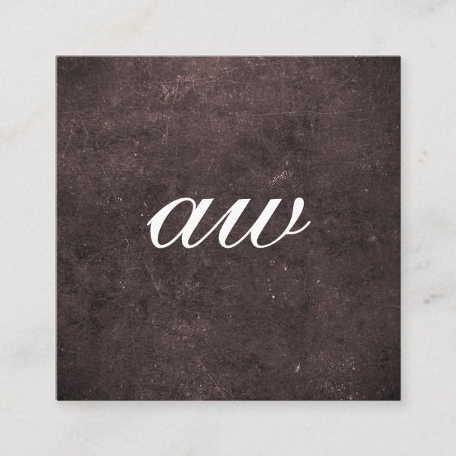 Elegant Texture Monogram Quadratische Visitenkarte (Vorderseite)
