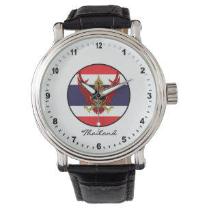 Elegant Thailand Watch & Thai Flag / Bangkog Armbanduhr