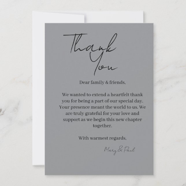 Elegant Thank You Card Dankeskarte (Vorderseite)