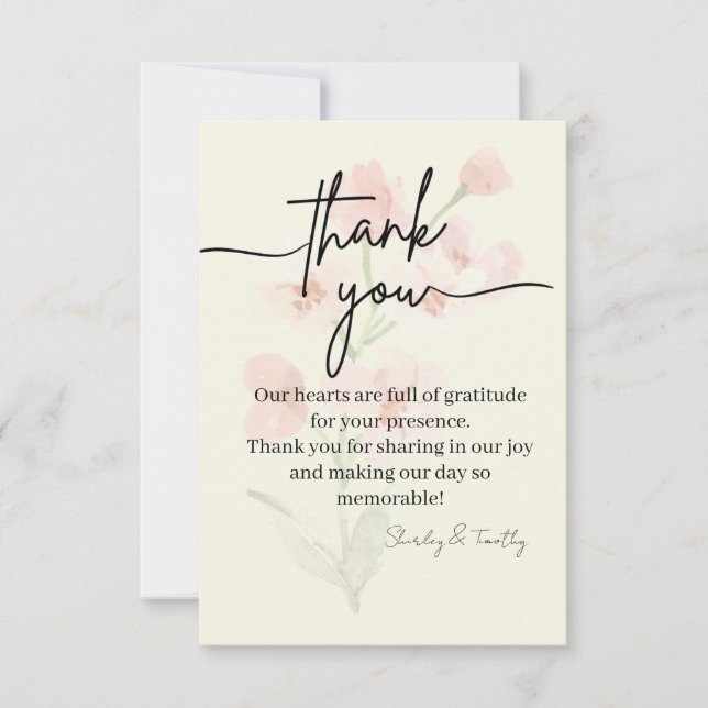 Elegant Thank You Card Dankeskarte (Vorderseite)