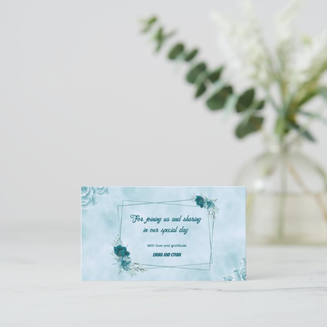 Elegant Thank you Card - Sky blue colors Mitteilungskarte (Stehend Vorderseite)