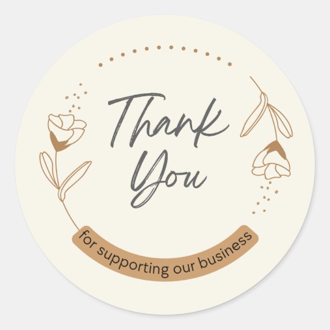 Elegant Thank You Sticker  Minimalist Script (Vorderseite)