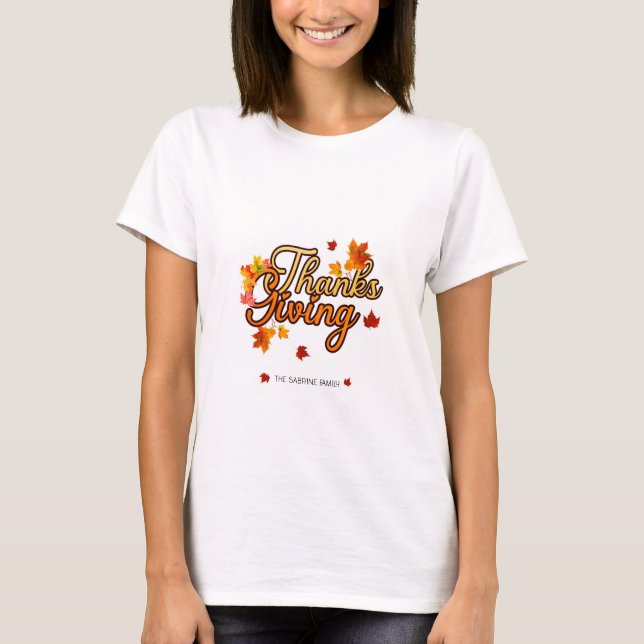 Elegant Thanksgiving foliage autumn fall  T-Shirt (Vorderseite)