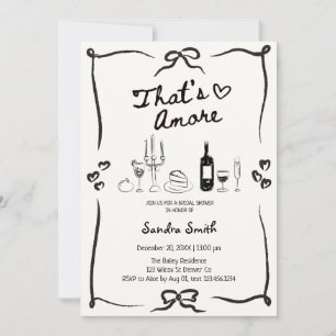 Elegant That's Amore Handgezeichnete Brautparty Einladung
