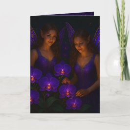 Elegant Thinking of You Purple Orchid Fairy Karte