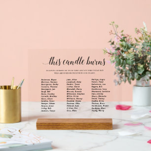 Elegant This Candle Burns Class Wiedersehen Memori Acrylschild