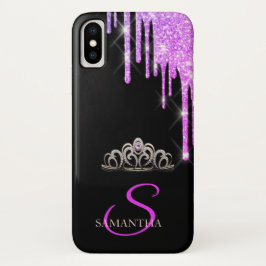 Elegant Tiara Lila Glitzer Tropfen Case-Mate iPhone Hülle