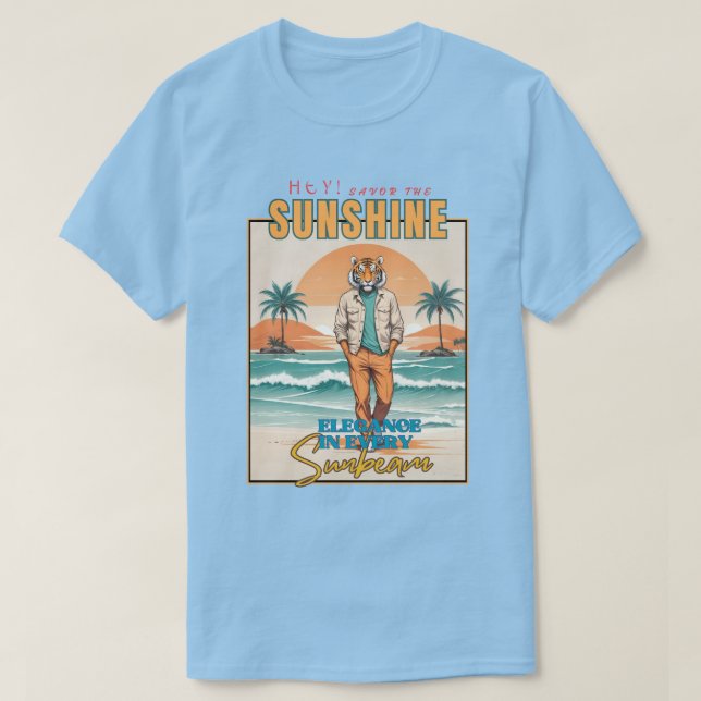Elegant Tiger on the Beach T-Shirt (Design vorne)