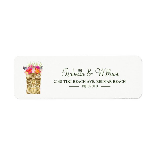 Elegant Tiki Tropical Summer Wedding Address (Vorne)