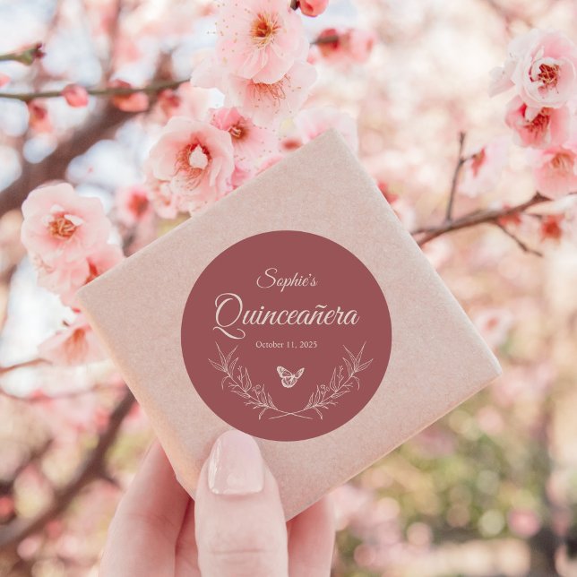 Elegant Timeless Rose Mauve Quinceañera Sticker (Von Creator hochgeladen)