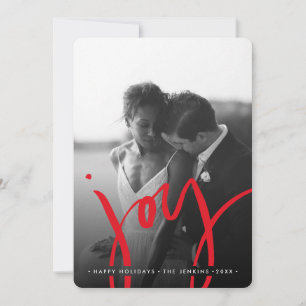 Elegant Timeless Simple JOY   RED HOLIDAYS FOTO Feiertagskarte