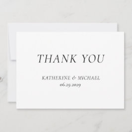 Elegant Timeless White Wedding Thank You Cards Dankeskarte