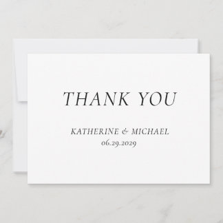 Elegant Timeless White Wedding Thank You Cards Dankeskarte