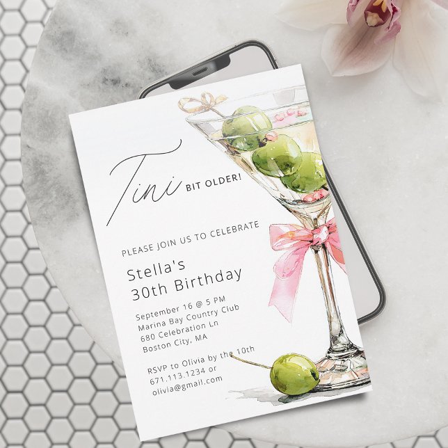 Elegant Tini Bit Older Birthday Party Einladung (Elegant Tini Bit Older Birthday Party Invitation)