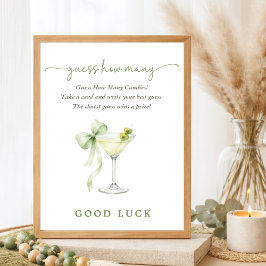 Elegant Tini One Baby Shower Game Guess How Many Poster