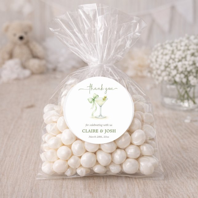 Elegant Tini One On The Way Thank You Runder Aufkleber (Von Creator hochgeladen)