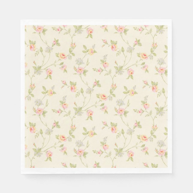 Elegant Tiny Rose Serviette (Vorderseite)