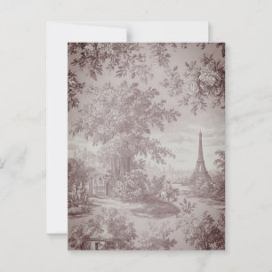 Elegant Toile de Jouy French Country Scene Postkarte