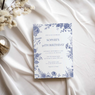 Elegant Toile French Blue Toile 30. Einladung