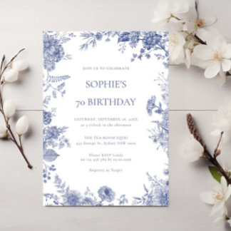 Elegant Toile French Blue Toile Einladung