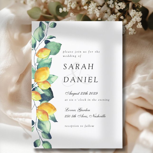 Elegant Toscana Wedding White Green Einladung (Elegant Toscana Wedding White Green invitation)