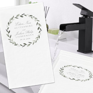 Elegant Traditional Olive Branch Wreath Wedding Serviette