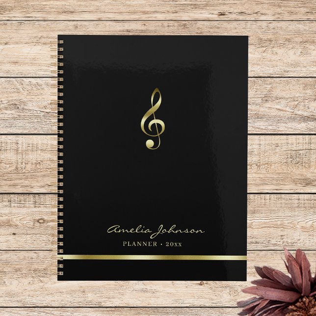Elegant Treble Clef Music 2026 Yearly Planner Planer (Von Creator hochgeladen)