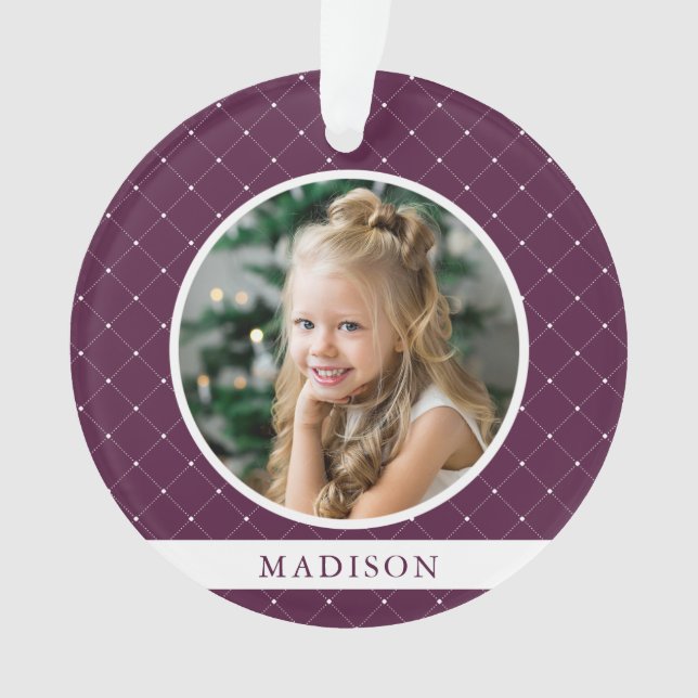 Elegant Trellis | Foto "Zuckerplum Holiday" Ornament (Vorderseite)