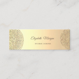 Elegant Trendig Professionell, Goldene Punkte Mini Visitenkarte