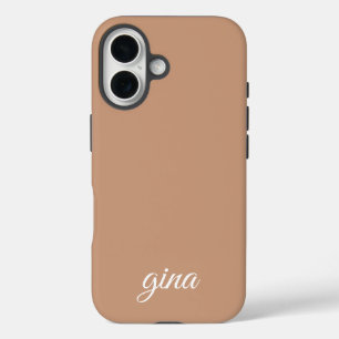 Elegant Trendiges Braun Anpassen iPhone 16 Hülle